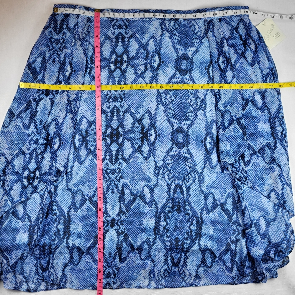 Jaclyn Smith SKIRT Womens Plus Size XXL Blue Snakeskin Design Chiffon Midi NWT - Picture 5 of 15